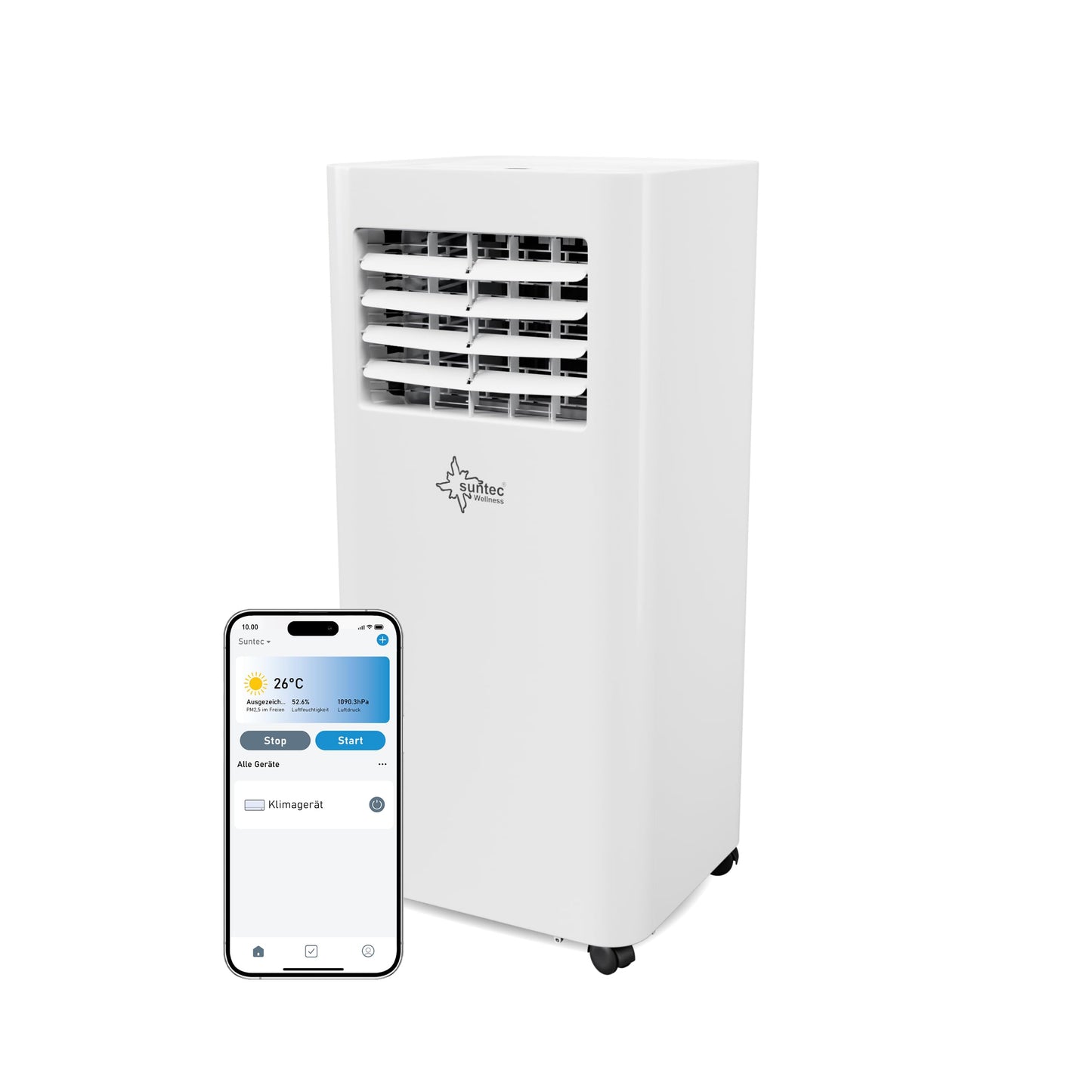 SUNTEC Mobiles lokales Klimagerät Progress 7.000 Eco R290 | für Räume bis 60m3 (25 m2) | inkl. Abluftschlauch | Kühler und Entfeuchter mit ökologischem Kühlmittel R290 | 7.000 BTU/h, EEK A