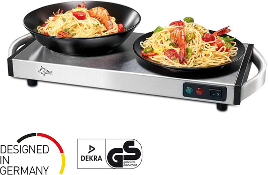 SUNTEC Electric Warming Plate in Robust Stainless Steel Construction - Wireless | Ideal for Keeping Food Warm | Plate Warmer for Food with Quick Heating Time | Buffet Food Warmer | WHP-8472