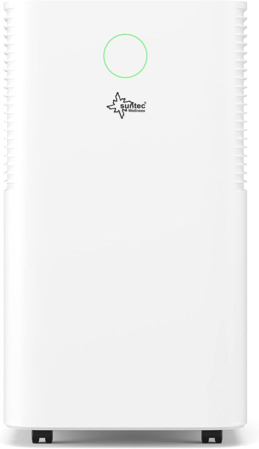 SUNTEC DryFix 12 EQ Dehumidifier - For Rooms up to 34 m2 or 80 m3 - Room Dehumidifier with 12 l/day Dehumidification - 3-in-1 Dehumidifier + Air Purifier + Tumble Dryer - Mobile and Electric White