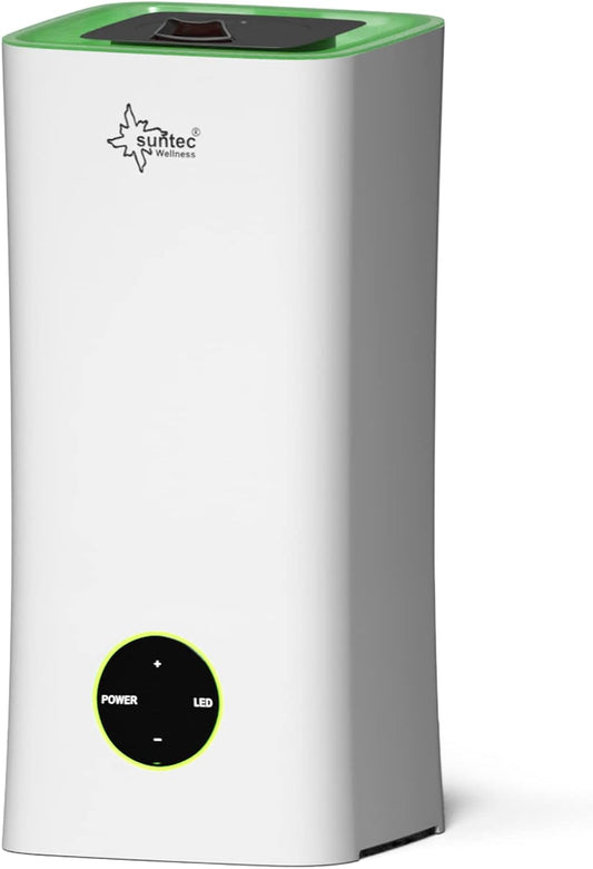 Suntec Monsun Ultrasonic Humidifier 2500 Moodlight [for Rooms up to 90 m (~ 38 M²), 2 Mist Nozzles with 3 Spray Settings Aroma Function LED Colour Change Display Maximum 250 ml/hr/Maximum 28 W]