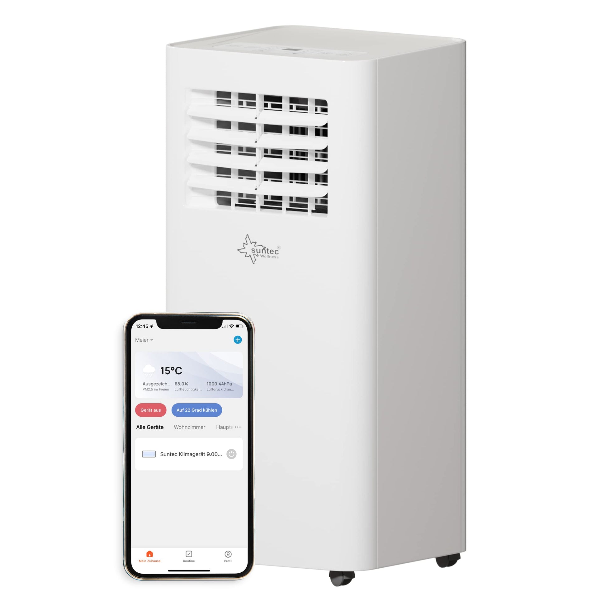 SUNTEC Mobiles lokales Klimagerät Progress 7.000 Eco R290 | für Räume bis 60m3 (25 m2) | inkl. Abluftschlauch | Kühler und Entfeuchter mit ökologischem Kühlmittel R290 | 7.000 BTU/h, EEK A