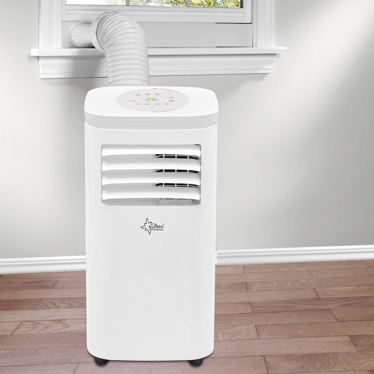 Suntec Freeze 9,000 Eco R290 Mobile Local Air Conditioner for Rooms up to 80 m3 (34 m2) Includes Exhaust Hose Cooler and Dehumidifier with Ecological Coolant R290 9,000 BTU/h
