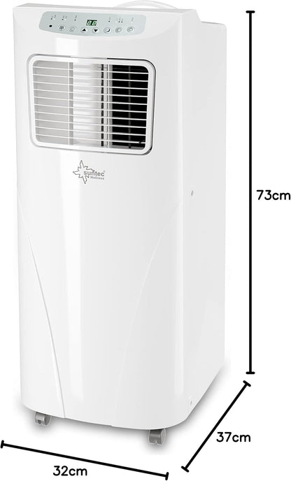 SUNTEC Mobiles lokales Klimagerät Fresh 7.000 Eco R290 | Klimaanlage für Räume bis 25 qm | Abluftschlauch | Kühler und Entfeuchter mit ökologischem Kühlmittel | 7.000 BTU/h | Für Wohnung und Büro