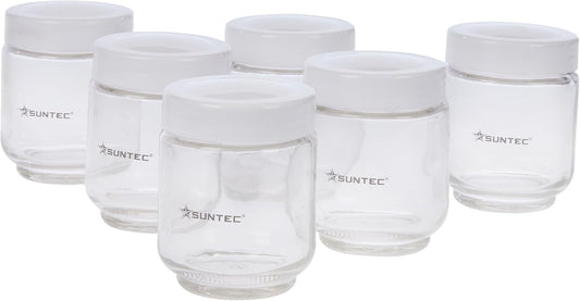 SUNTEC Joghurtmaker Gläser-Set YOG-CUP-6-SET-8687 [Zubehör-Set mit 6 Glasbehältern à 170 ml, inkl. Deckel, passend für Joghurtmaker YOG-8571 easy + YOG-8588 digital]