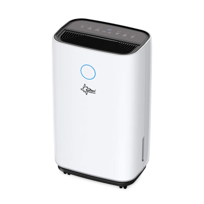 SUNTEC DryFix 12 EQ Dehumidifier - For Rooms up to 34 m2 or 80 m3 - Room Dehumidifier with 12 l/day Dehumidification - 3-in-1 Dehumidifier + Air Purifier + Tumble Dryer - Mobile and Electric White