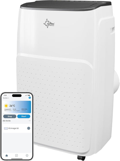 SUNTEC Impuls 3.5 Eco R290 App Mobile Air Conditioner Quiet with Smart App Control, Dehumidifier for Rooms up to 60 m² Mobile Cooling & Heating for Home - 12,000 BTU - 3,517 W