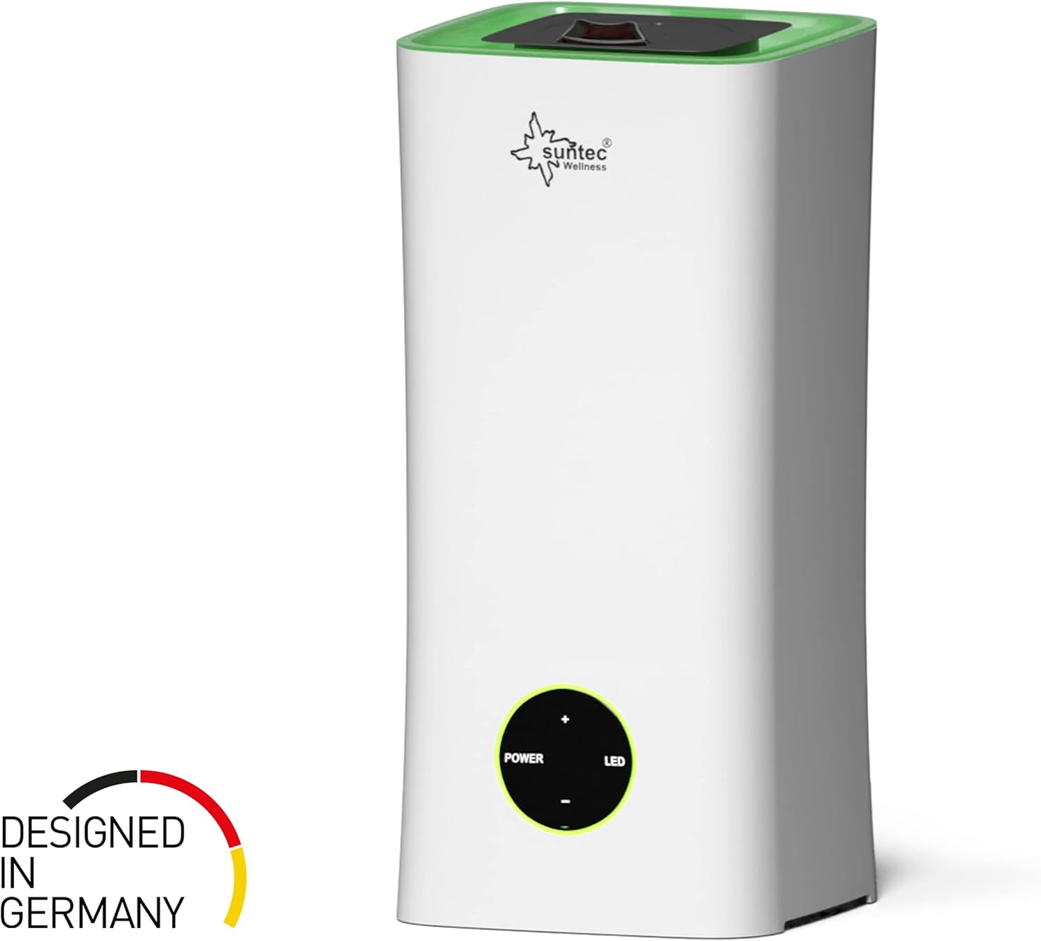 Suntec Monsun Ultrasonic Humidifier 2500 Moodlight [for Rooms up to 90 m (~ 38 M²), 2 Mist Nozzles with 3 Spray Settings Aroma Function LED Colour Change Display Maximum 250 ml/hr/Maximum 28 W]