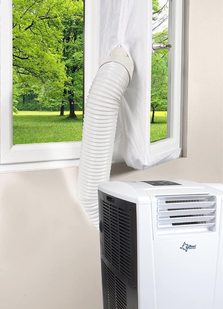 Suntec Air-Block Climate Sail [Accessory Set for Mobile Local Air Conditioners, Practical Sail for Sealing Windows/Doors Including Zip Opening, Easy Fixing + Residue-free Removal]