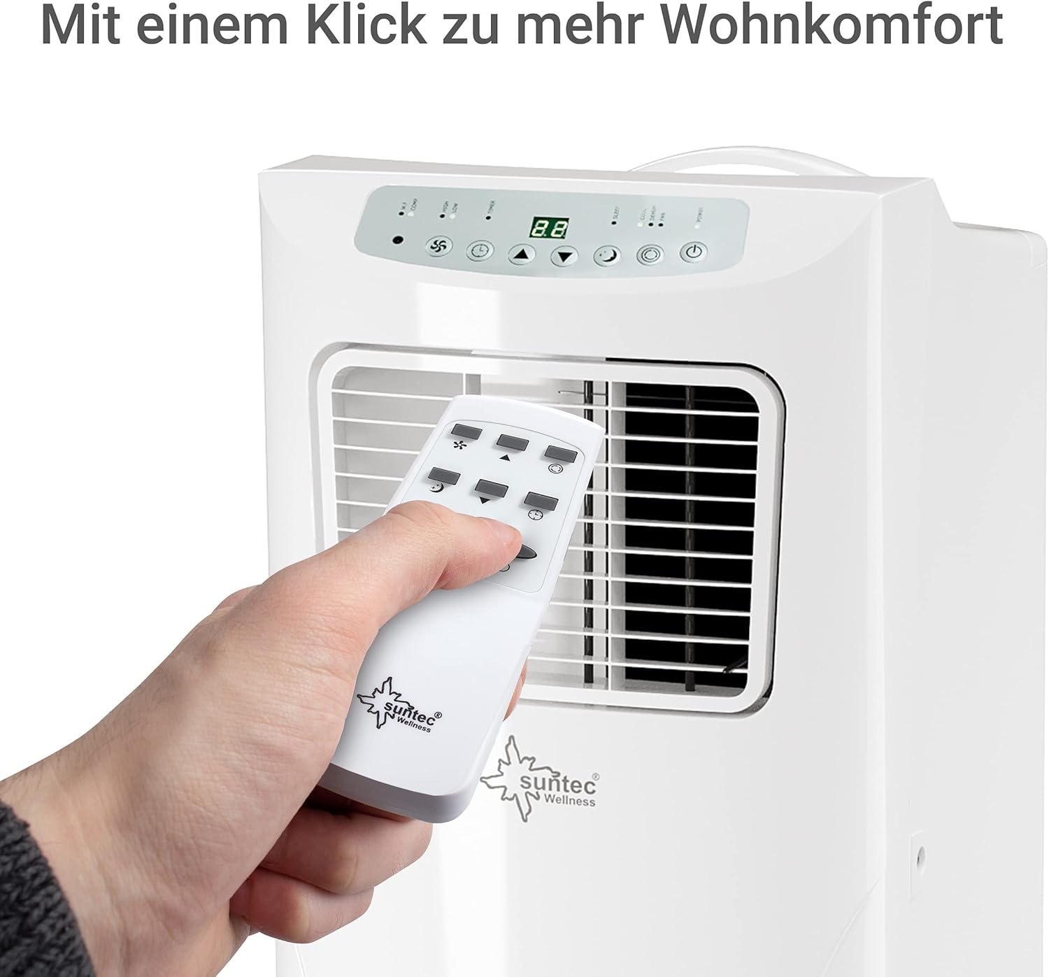 SUNTEC Mobiles lokales Klimagerät Fresh 7.000 Eco R290 | Klimaanlage für Räume bis 25 qm | Abluftschlauch | Kühler und Entfeuchter mit ökologischem Kühlmittel | 7.000 BTU/h | Für Wohnung und Büro