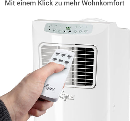 SUNTEC Mobiles lokales Klimagerät Fresh 7.000 Eco R290 | Klimaanlage für Räume bis 25 qm | Abluftschlauch | Kühler und Entfeuchter mit ökologischem Kühlmittel | 7.000 BTU/h | Für Wohnung und Büro