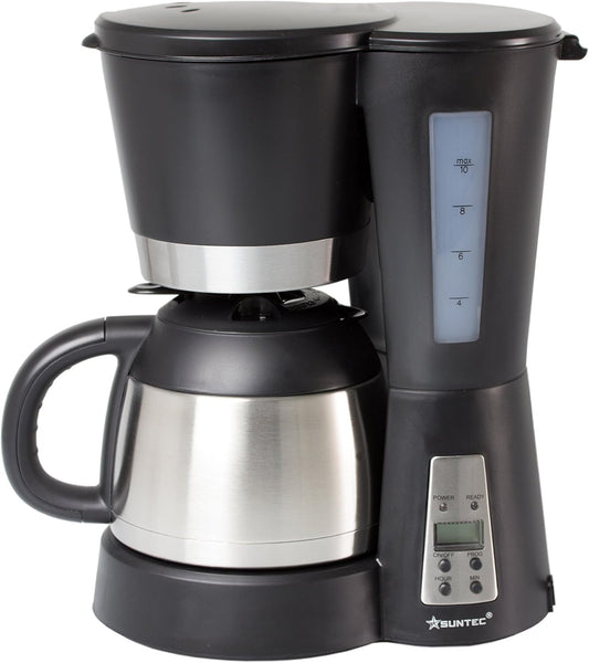 Suntec Wellness Suntec Filter Kaffeemaschine kam-9004 UK Plug [mit Timer Programmierung + antidrop Funktion, Vakuum Krug (1,0 l), max. 800 Watt]