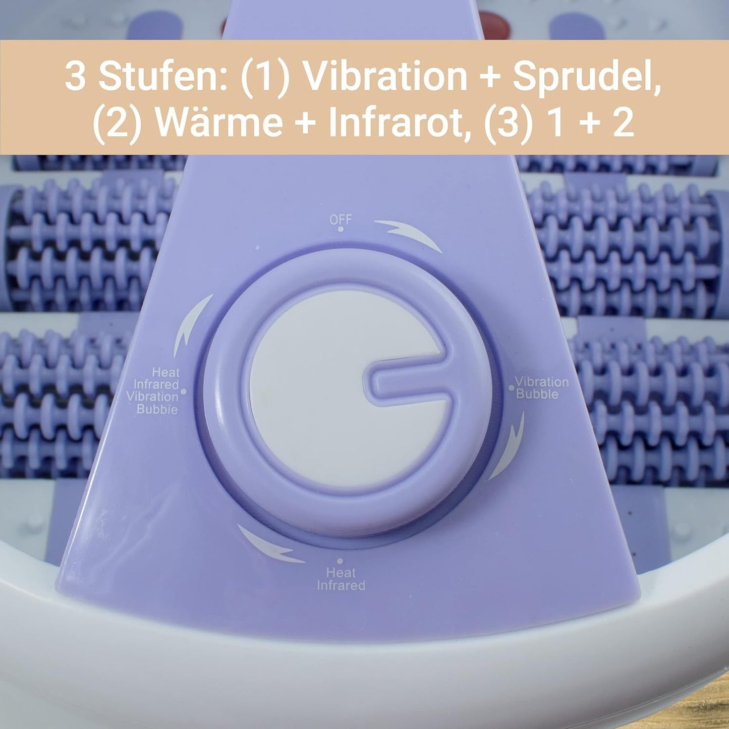 SUNTEC elektrisches Massage Fußbad | Fußmassagegerät mit Vibration, Massage Rollen und Infrarot | Fuß Wanne mit Aufheiz + Wärmefunktion zur Entspannung der Füße | FMA-8663 comfort pro