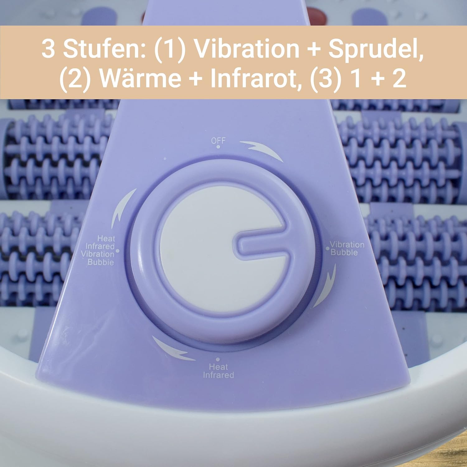 SUNTEC elektrisches Massage Fußbad | Fußmassagegerät mit Vibration, Massage Rollen und Infrarot | Fuß Wanne mit Aufheiz + Wärmefunktion zur Entspannung der Füße | FMA-8663 comfort pro