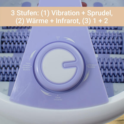 SUNTEC elektrisches Massage Fußbad | Fußmassagegerät mit Vibration, Massage Rollen und Infrarot | Fuß Wanne mit Aufheiz + Wärmefunktion zur Entspannung der Füße | FMA-8663 comfort pro