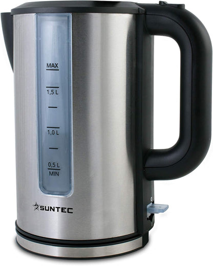 Suntec WAK-8304 Stainless Steel Kettle - Quick Boiling | 1.5 Litres | Powerful with Max 3100 Watt | Automatic Shut-Off | Removable Limescale Filter | with Lighting in Blue