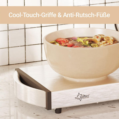 SUNTEC Electric Warming Plate in Robust Stainless Steel Construction - Wireless | Ideal for Keeping Food Warm | Plate Warmer for Food with Quick Heating Time | Buffet Food Warmer | WHP-8472