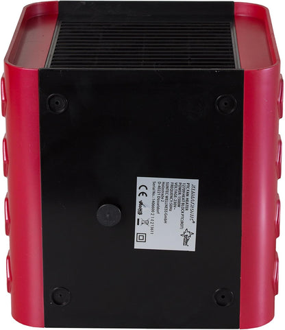 SUNTEC PTC Heizlüfter Heat Block - Leiser Elektroheizer, 1500 Watt | Elektro-Heizung 3 Heizstufen | Rot/Schwarze Elektroheizung | Elektrischer Wärmeheizer für Schlafzimmer, Wohnzimmer