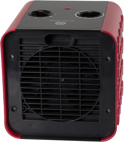 SUNTEC PTC Heizlüfter Heat Block - Leiser Elektroheizer, 1500 Watt | Elektro-Heizung 3 Heizstufen | Rot/Schwarze Elektroheizung | Elektrischer Wärmeheizer für Schlafzimmer, Wohnzimmer