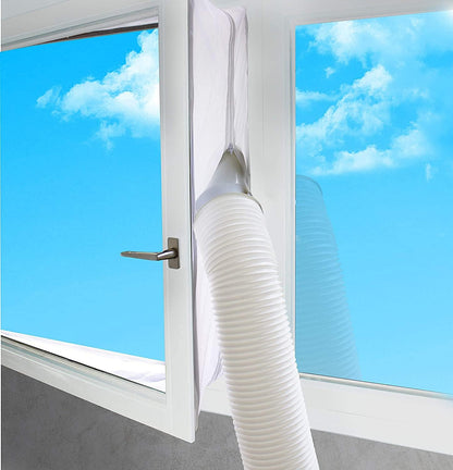 Suntec Air-Block Climate Sail [Accessory Set for Mobile Local Air Conditioners, Practical Sail for Sealing Windows/Doors Including Zip Opening, Easy Fixing + Residue-free Removal]