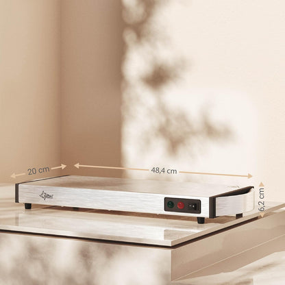 SUNTEC Electric Warming Plate in Robust Stainless Steel Construction - Wireless | Ideal for Keeping Food Warm | Plate Warmer for Food with Quick Heating Time | Buffet Food Warmer | WHP-8472