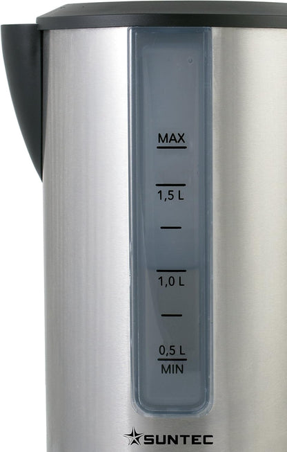 Suntec WAK-8304 Stainless Steel Kettle - Quick Boiling | 1.5 Litres | Powerful with Max 3100 Watt | Automatic Shut-Off | Removable Limescale Filter | with Lighting in Blue