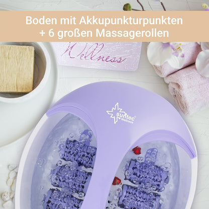 SUNTEC elektrisches Massage Fußbad | Fußmassagegerät mit Vibration, Massage Rollen und Infrarot | Fuß Wanne mit Aufheiz + Wärmefunktion zur Entspannung der Füße | FMA-8663 comfort pro