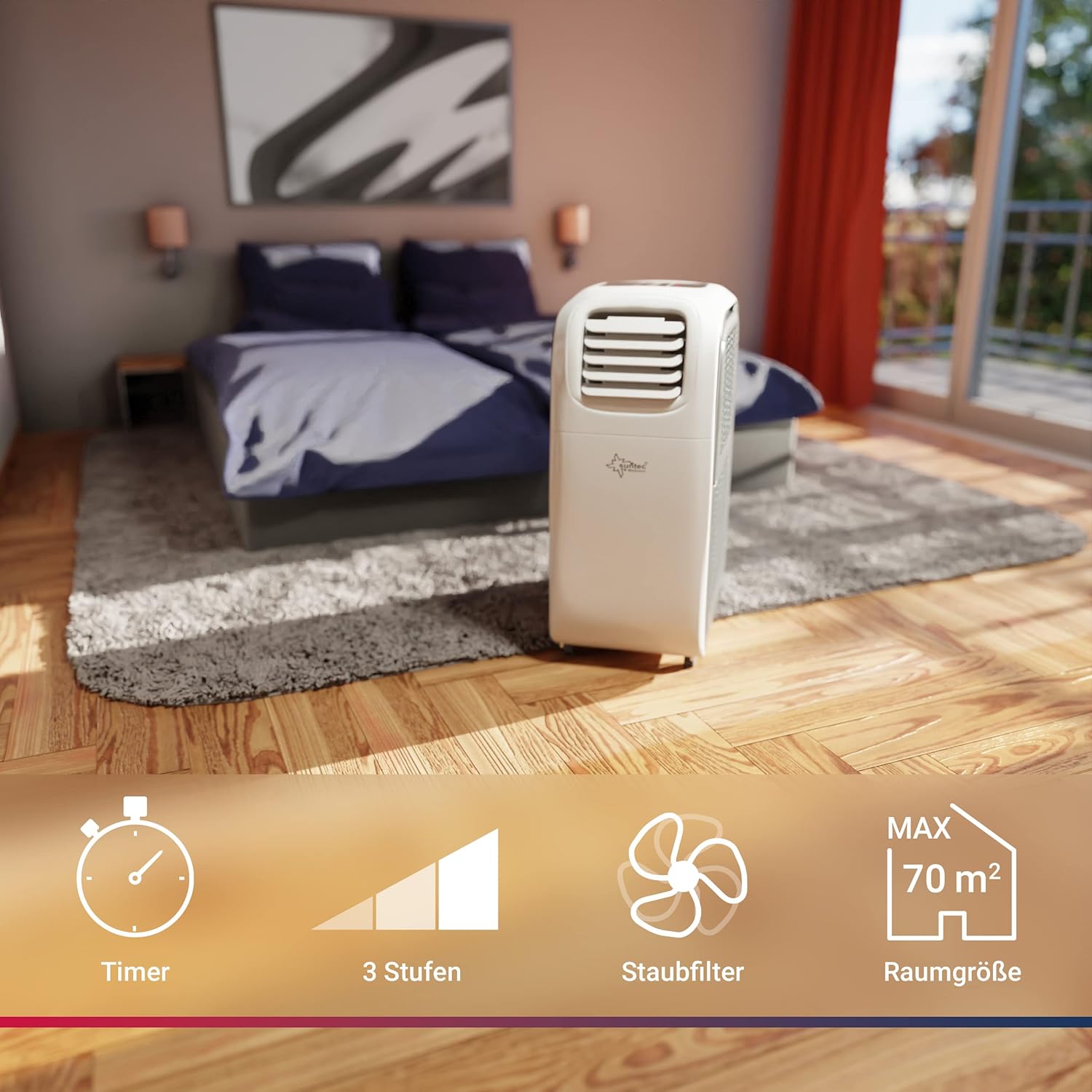 SUNTEC Mobiles lokales Klimagerät Transform 14.000 Eco R290 | geeignet für Räume bis 70 m2 | Kühler und Entfeuchter mit ökologischem Kühlmittel R290 | 14.000 BTU/h