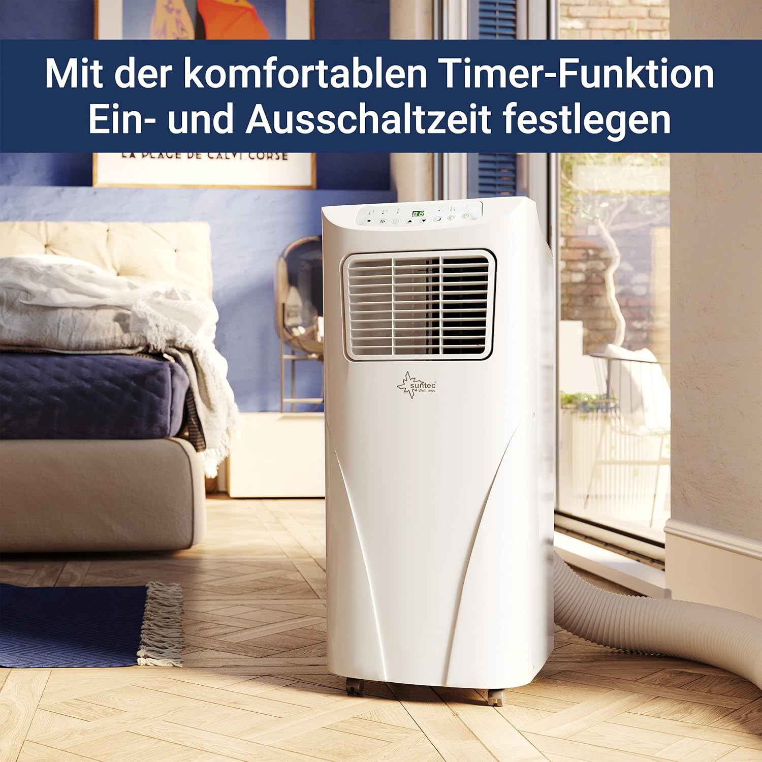 SUNTEC Mobiles lokales Klimagerät Fresh 7.000 Eco R290 | Klimaanlage für Räume bis 25 qm | Abluftschlauch | Kühler und Entfeuchter mit ökologischem Kühlmittel | 7.000 BTU/h | Für Wohnung und Büro