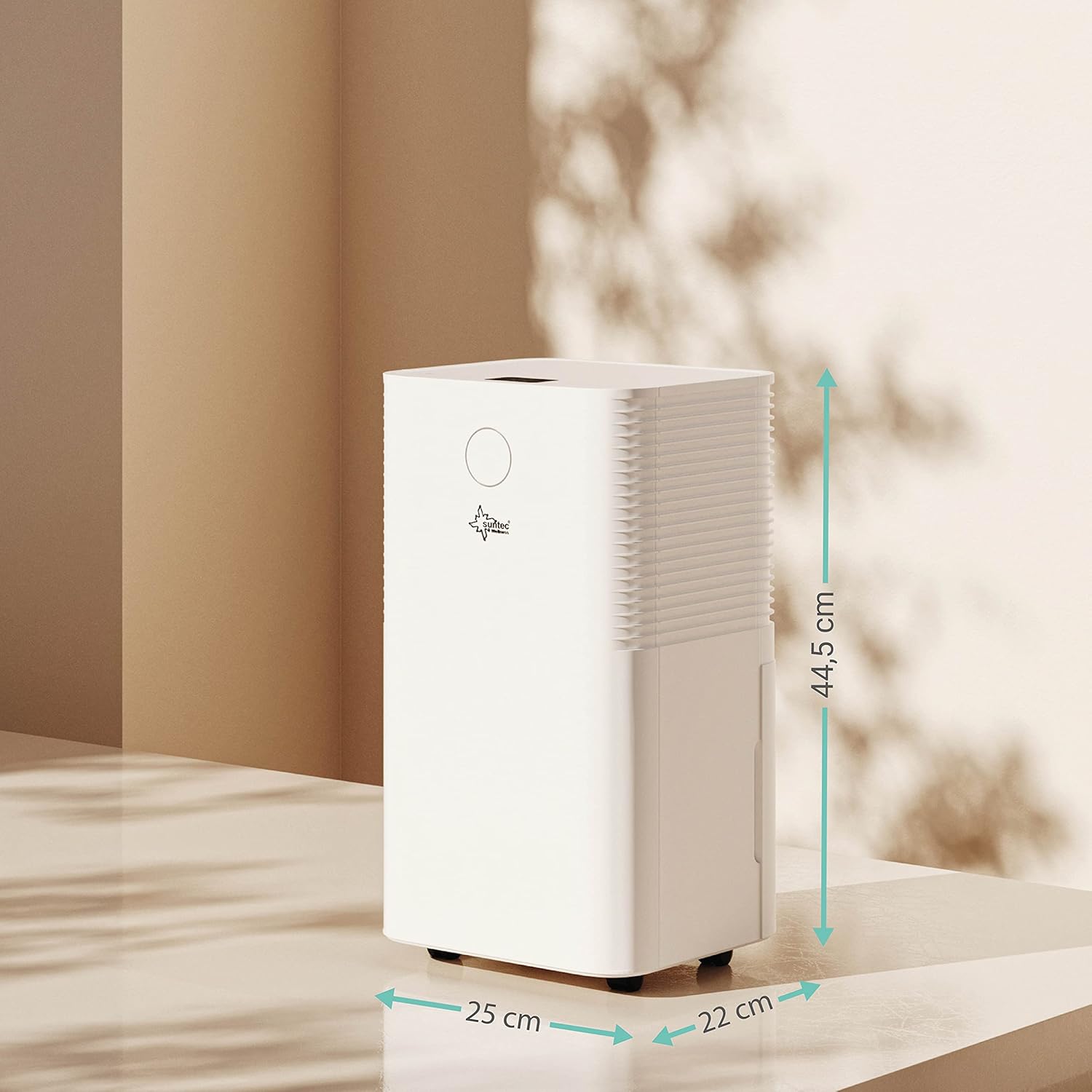 SUNTEC DryFix 12 EQ Dehumidifier - For Rooms up to 34 m2 or 80 m3 - Room Dehumidifier with 12 l/day Dehumidification - 3-in-1 Dehumidifier + Air Purifier + Tumble Dryer - Mobile and Electric White