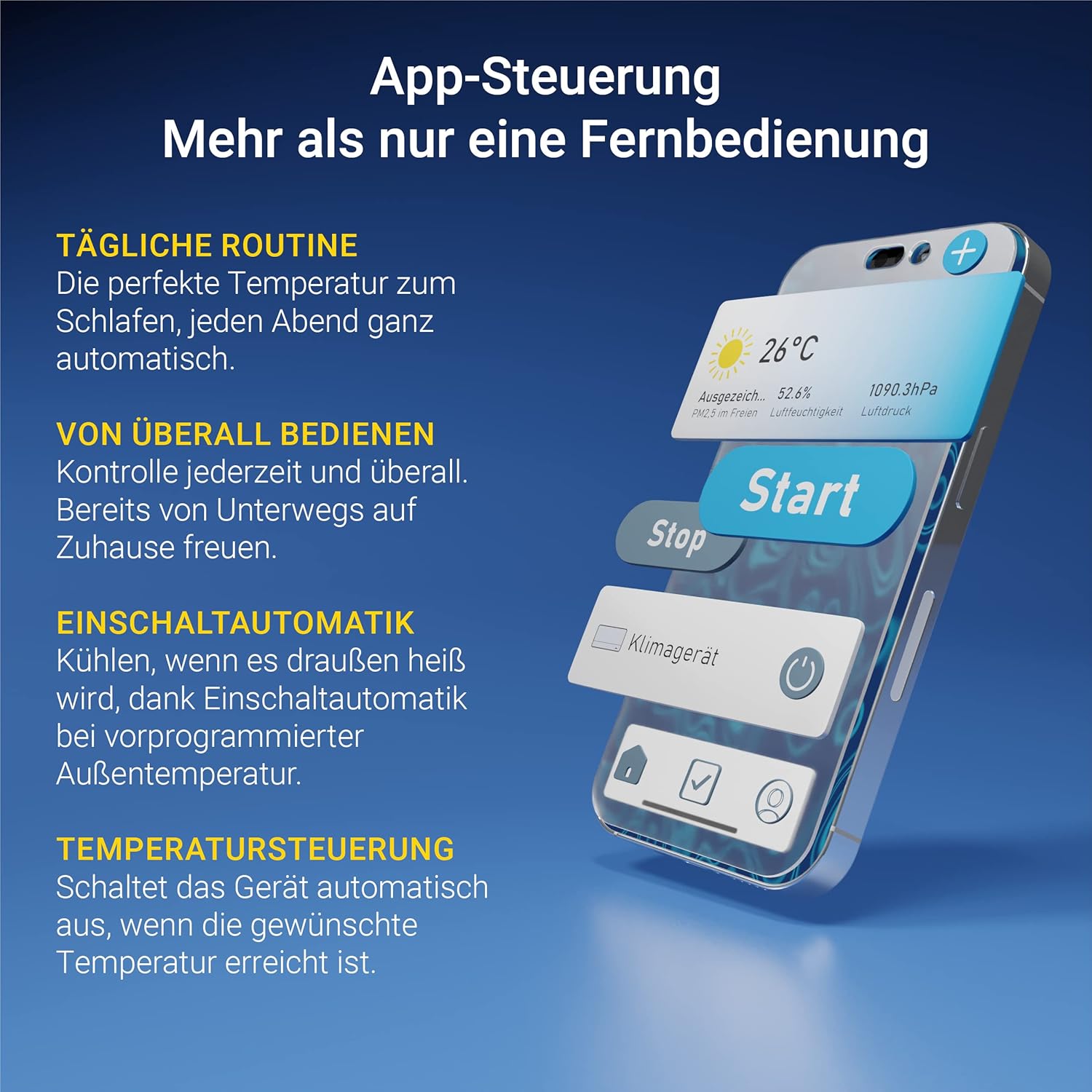 SUNTEC Impuls 3.5 Eco R290 App Mobile Air Conditioner Quiet with Smart App Control, Dehumidifier for Rooms up to 60 m² Mobile Cooling & Heating for Home - 12,000 BTU - 3,517 W