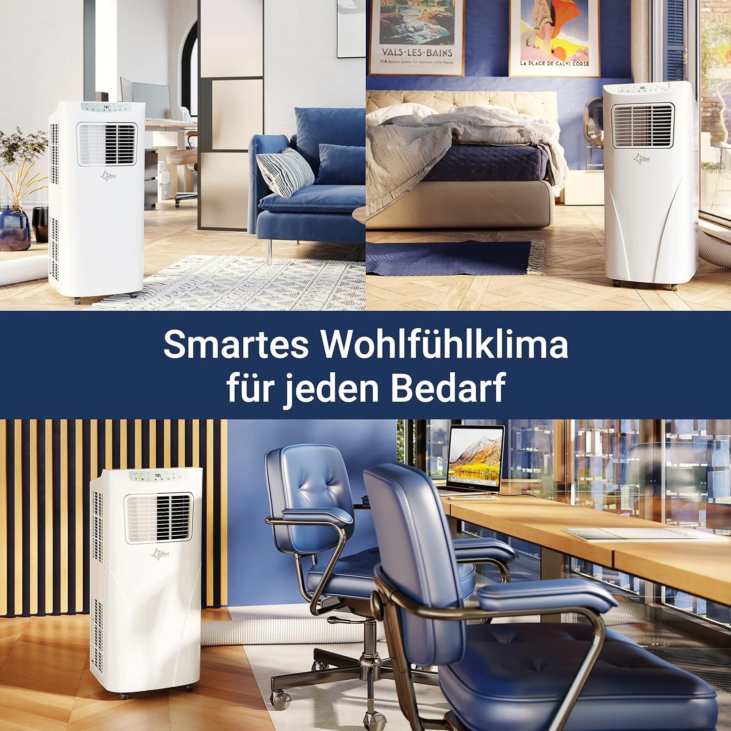 SUNTEC Mobiles lokales Klimagerät Fresh 7.000 Eco R290 | Klimaanlage für Räume bis 25 qm | Abluftschlauch | Kühler und Entfeuchter mit ökologischem Kühlmittel | 7.000 BTU/h | Für Wohnung und Büro