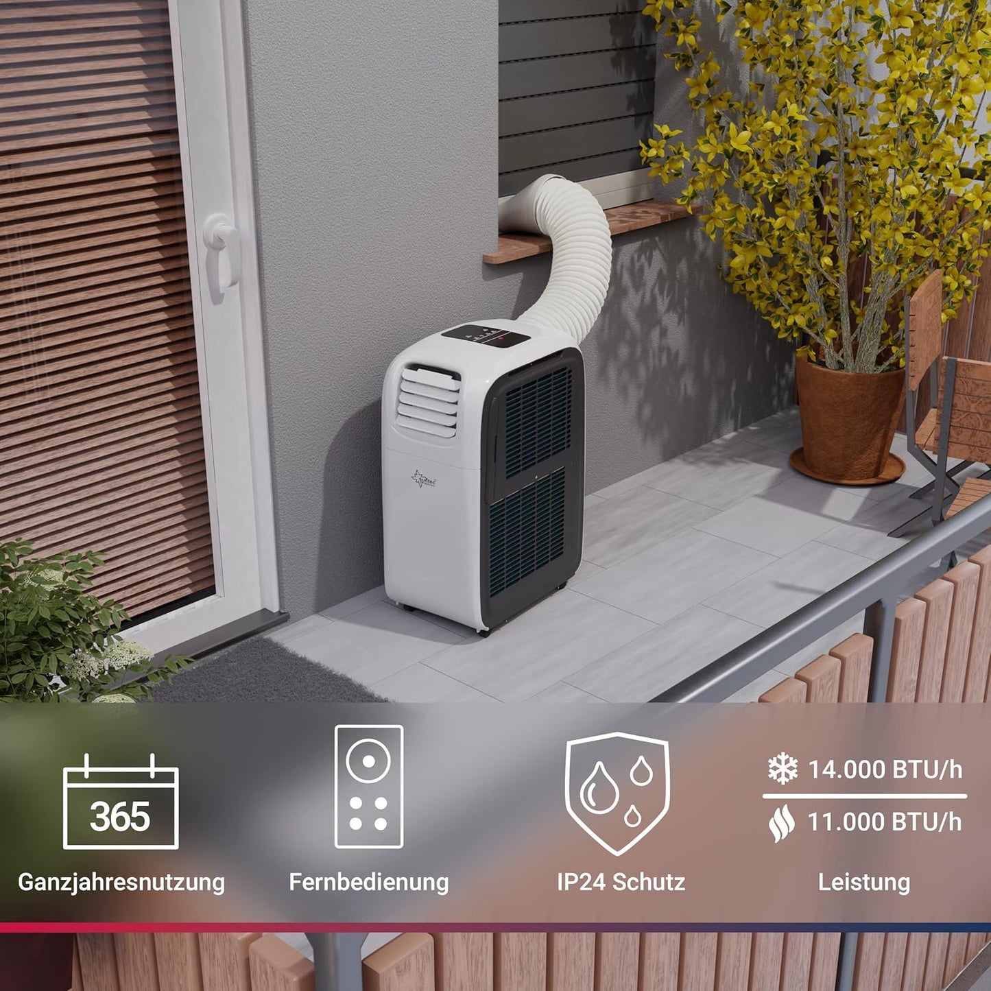 SUNTEC Mobiles lokales Klimagerät Transform 14.000 Eco R290 | geeignet für Räume bis 70 m2 | Kühler und Entfeuchter mit ökologischem Kühlmittel R290 | 14.000 BTU/h