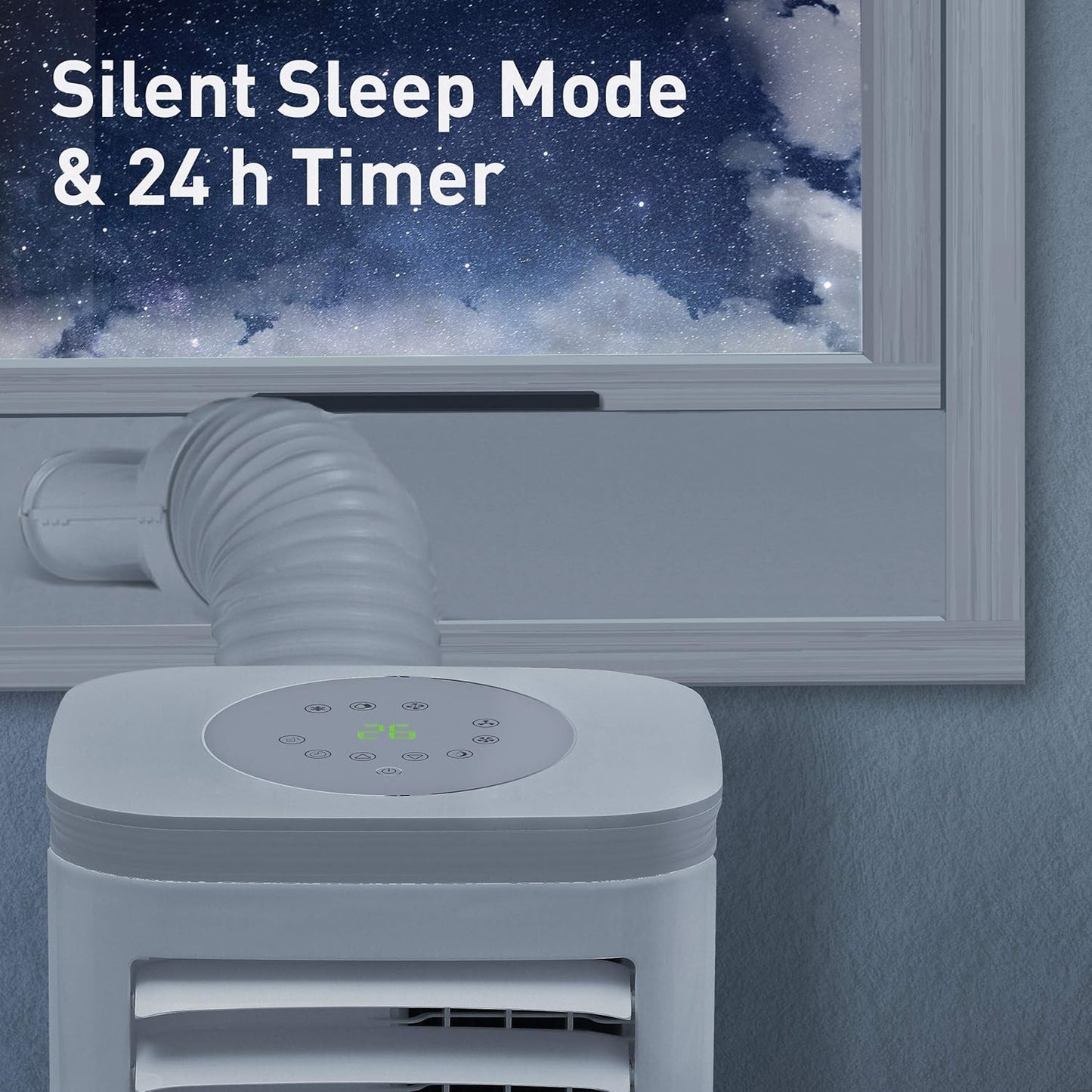 Suntec Freeze 9,000 Eco R290 Mobile Local Air Conditioner for Rooms up to 80 m3 (34 m2) Includes Exhaust Hose Cooler and Dehumidifier with Ecological Coolant R290 9,000 BTU/h