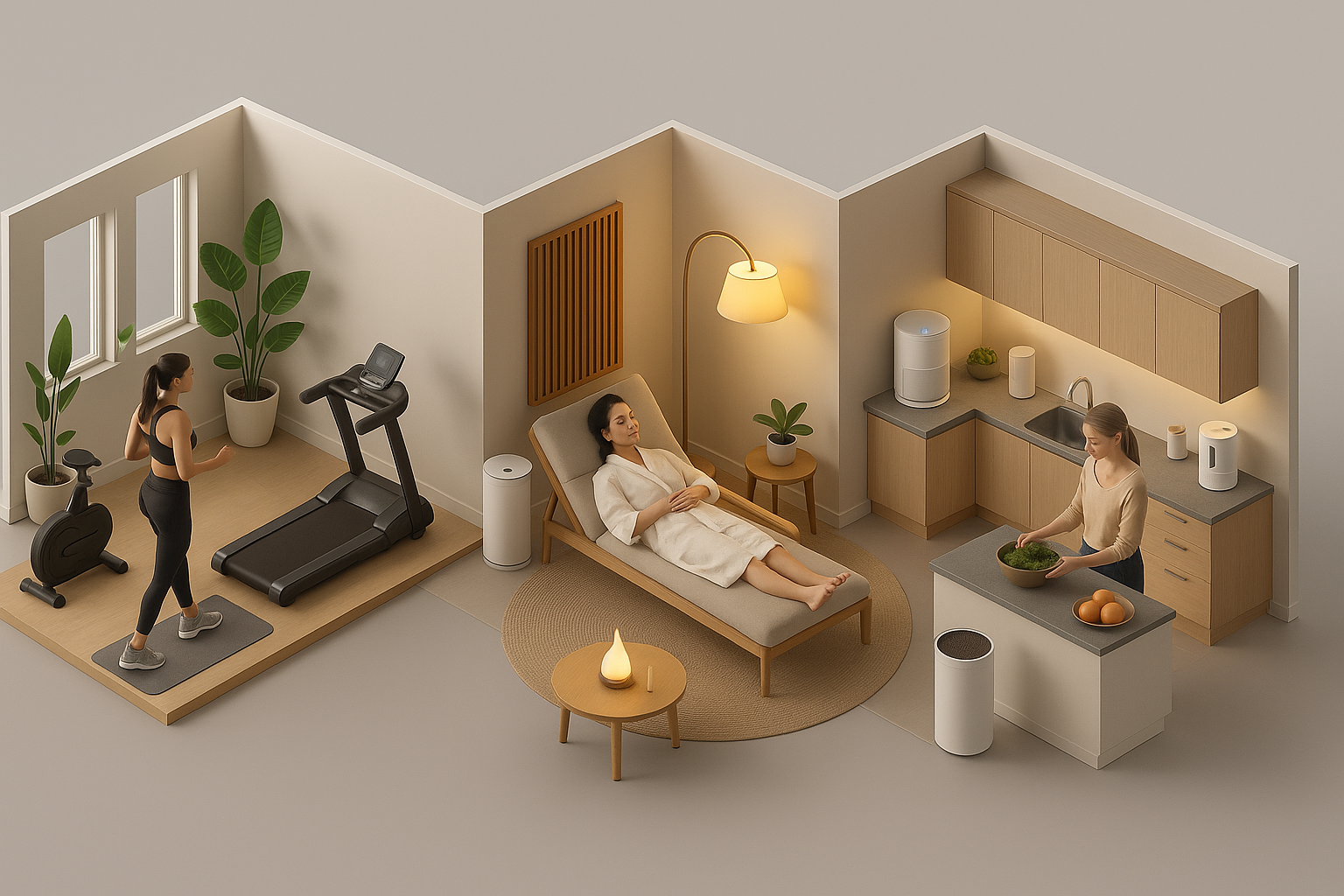 Premium Wellness Banner mit grauem Hintergrund